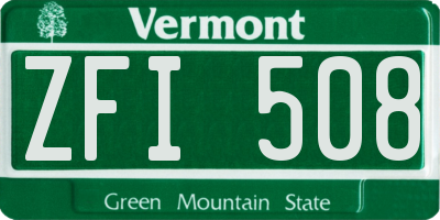 VT license plate ZFI508