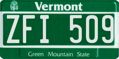 VT license plate ZFI509