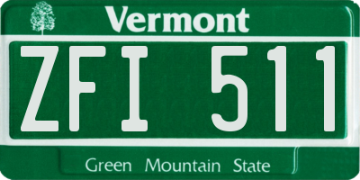 VT license plate ZFI511