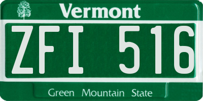 VT license plate ZFI516