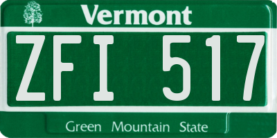 VT license plate ZFI517