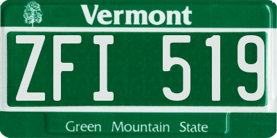 VT license plate ZFI519