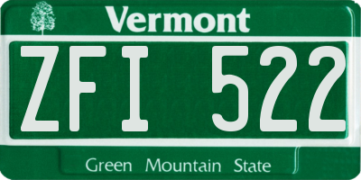 VT license plate ZFI522