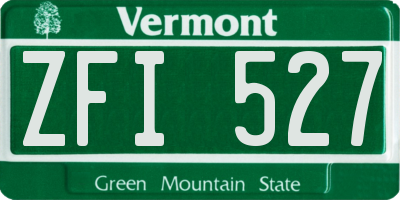 VT license plate ZFI527
