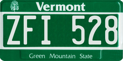 VT license plate ZFI528