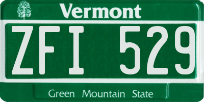 VT license plate ZFI529