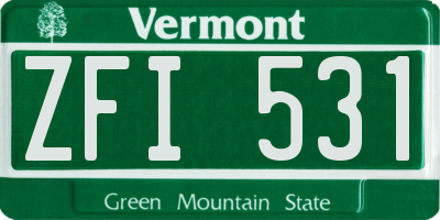 VT license plate ZFI531