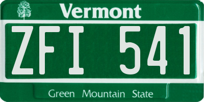 VT license plate ZFI541