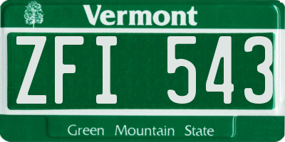 VT license plate ZFI543