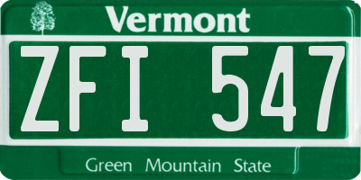 VT license plate ZFI547