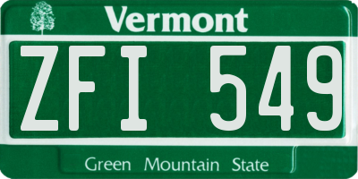 VT license plate ZFI549