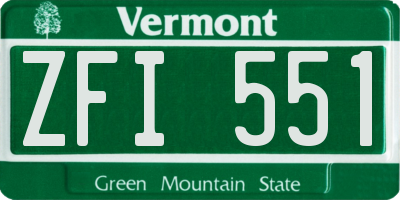 VT license plate ZFI551