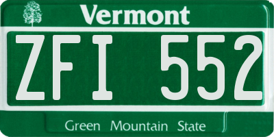 VT license plate ZFI552