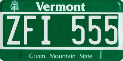 VT license plate ZFI555