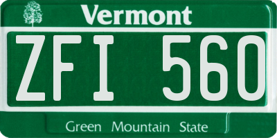 VT license plate ZFI560