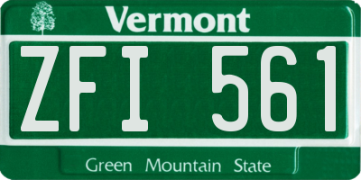 VT license plate ZFI561
