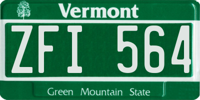 VT license plate ZFI564