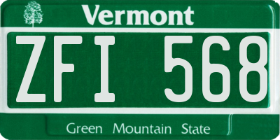 VT license plate ZFI568