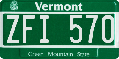 VT license plate ZFI570