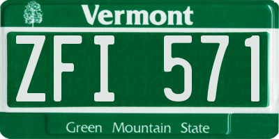 VT license plate ZFI571