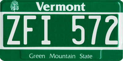 VT license plate ZFI572