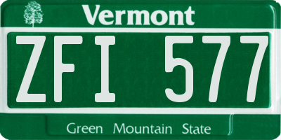 VT license plate ZFI577