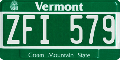 VT license plate ZFI579