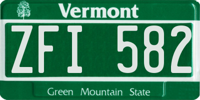 VT license plate ZFI582