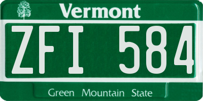 VT license plate ZFI584