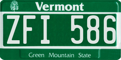 VT license plate ZFI586