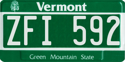 VT license plate ZFI592