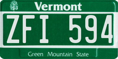 VT license plate ZFI594