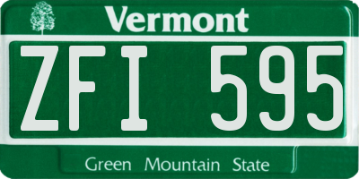 VT license plate ZFI595
