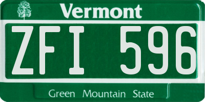 VT license plate ZFI596