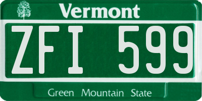 VT license plate ZFI599