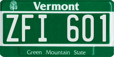 VT license plate ZFI601