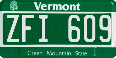 VT license plate ZFI609