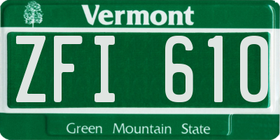 VT license plate ZFI610