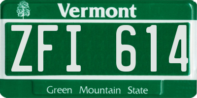 VT license plate ZFI614
