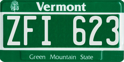 VT license plate ZFI623