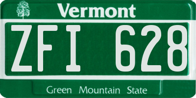 VT license plate ZFI628
