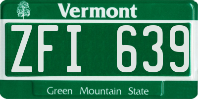 VT license plate ZFI639