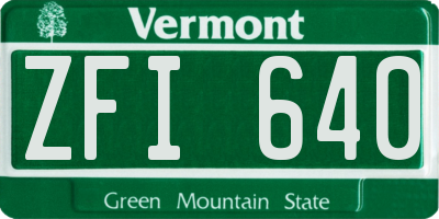 VT license plate ZFI640