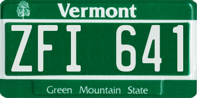 VT license plate ZFI641