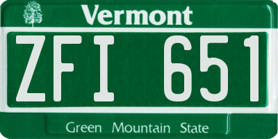 VT license plate ZFI651