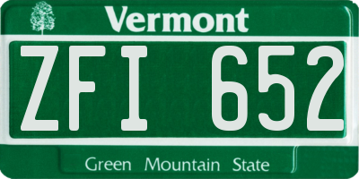 VT license plate ZFI652
