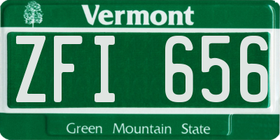 VT license plate ZFI656