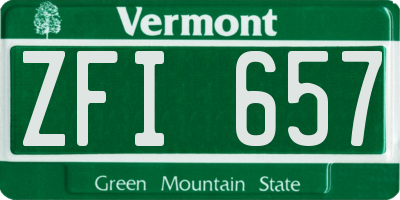 VT license plate ZFI657