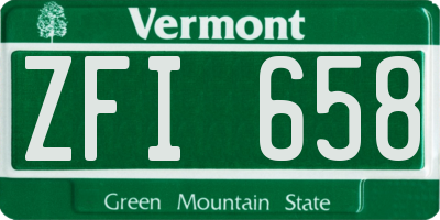 VT license plate ZFI658