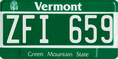 VT license plate ZFI659